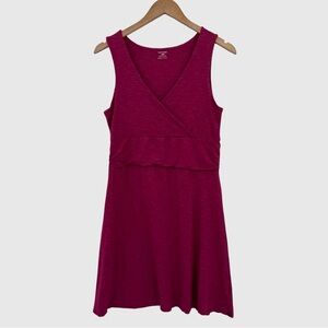 Horny Toad Sleeveless Crossover Fit & Flare Active Dress in Pink | Medium